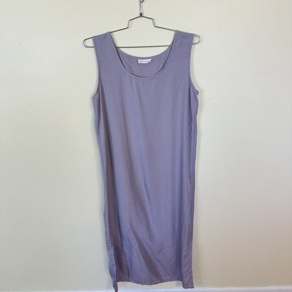Bryn Walker Lavender Sleeveless Maxi Dress 100% Tencel USA Womens Medium Shift - Picture 7 of 9